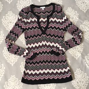 Charter Club - Pink, Black, White Long Sweater